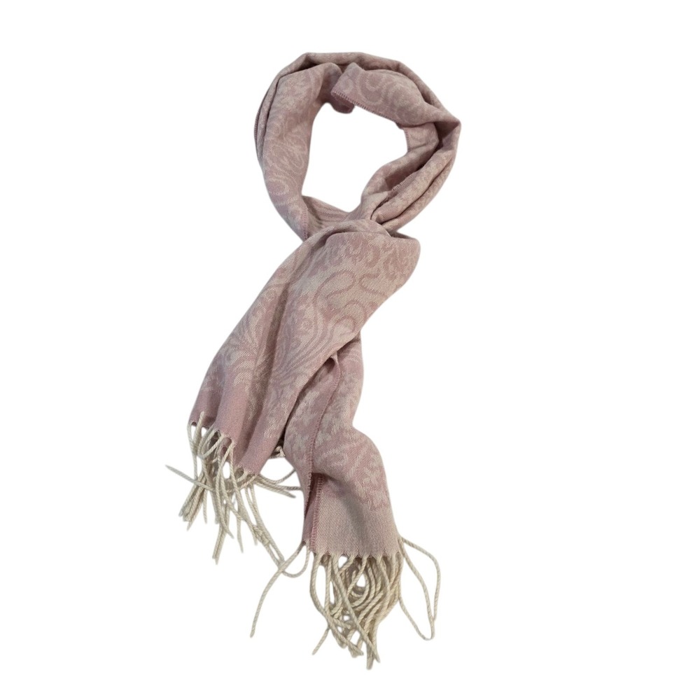 Elegant Damask‎ Scarf Women's Pink Jacquard Pattern Tassel Fringe Soft Outdoors